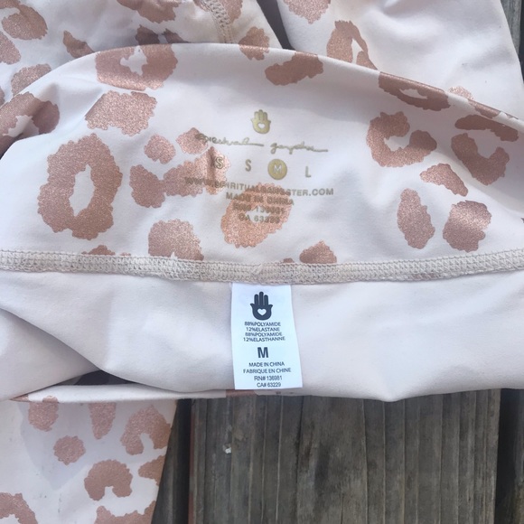 Rose gold leopard spiritual gangster leggings. - Picture 13 of 14